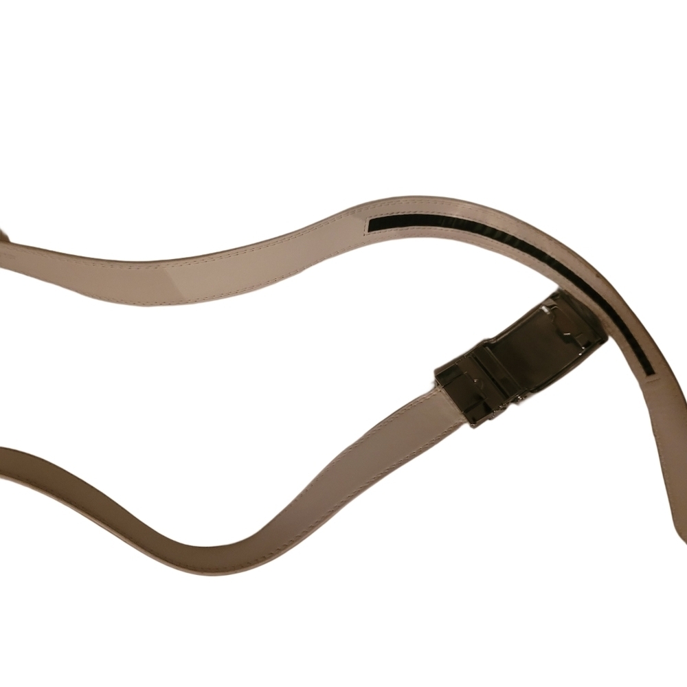 Milano premium white Italian style leather and PU belt